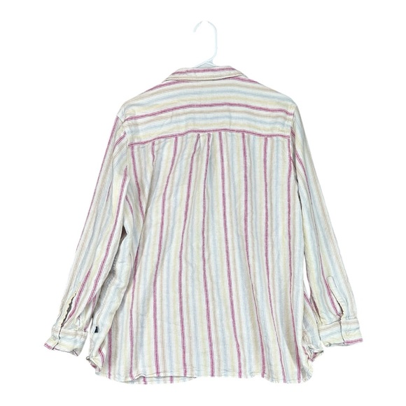 Gap Women’s XXL Linen Blend Striped LS Button Shirt Coastal Fisherman Beachy‎ - Picture 2 of 12